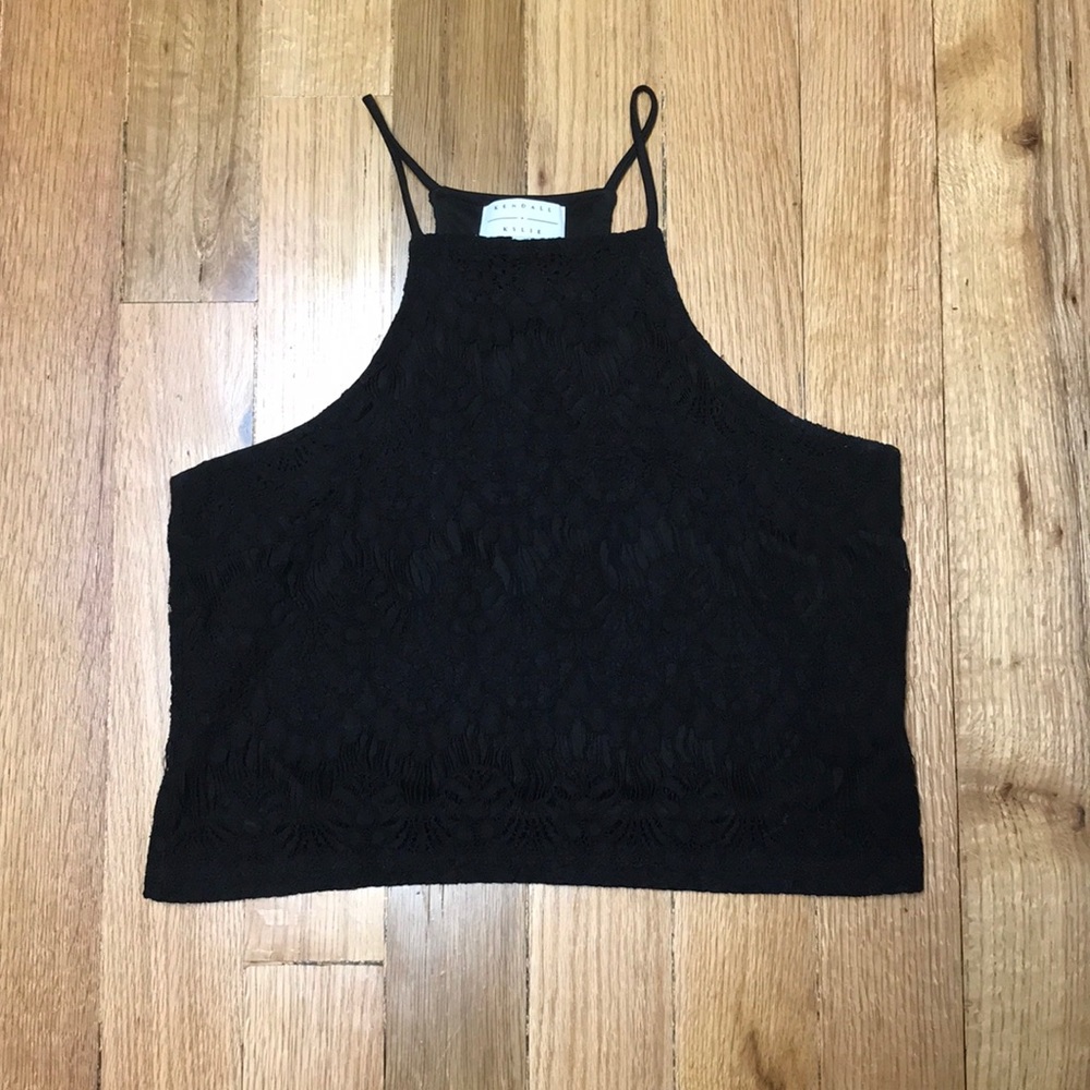 Lace high neck tank